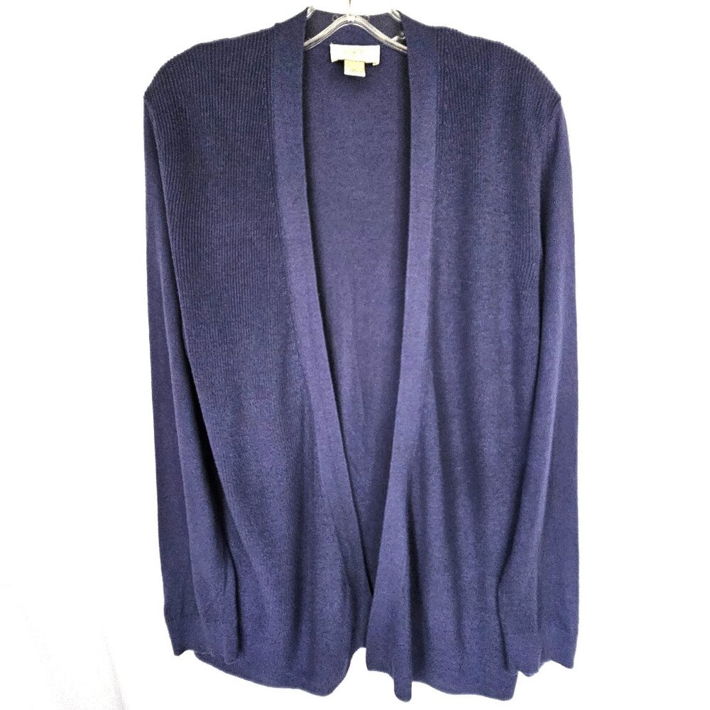 LOFT Peplum Hem Open-Front Cardigan – Beautiful Blue, Size XL